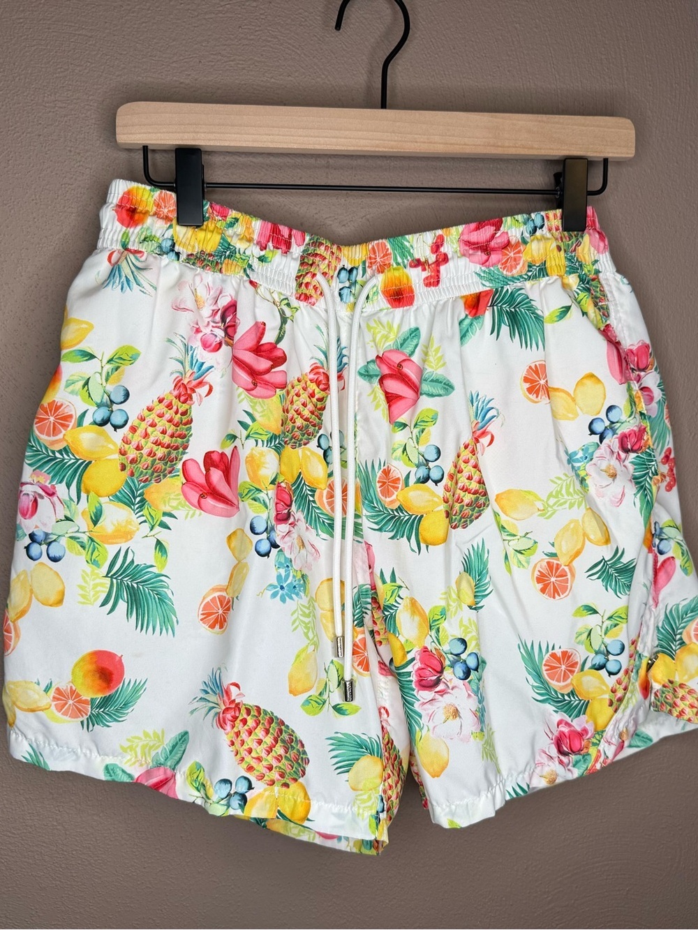 Agua Menta Beachwear Bermuda Classica Printed Lined Mens Swim Trunks Size Medium